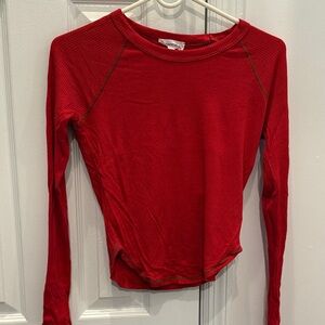 Vibrant Red Long Sleeve Women's Top. Size Small